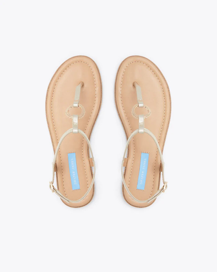 Jenna Sandals in Metallic Gold | Draper James (US)
