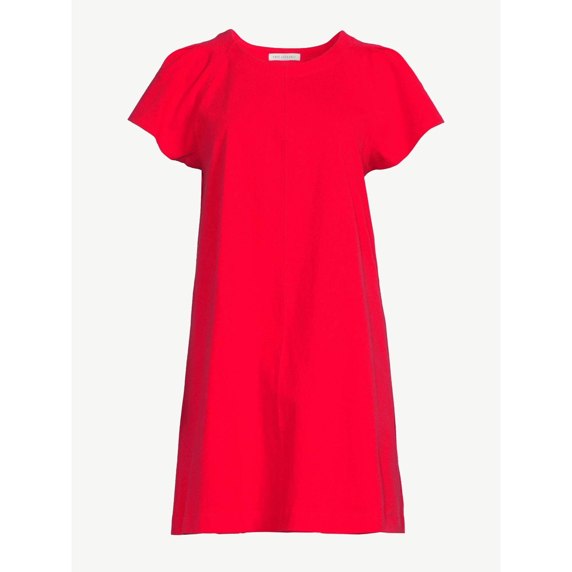 Free Assembly Women's Flutter Sleeve T-Shirt Dress | Walmart (US)