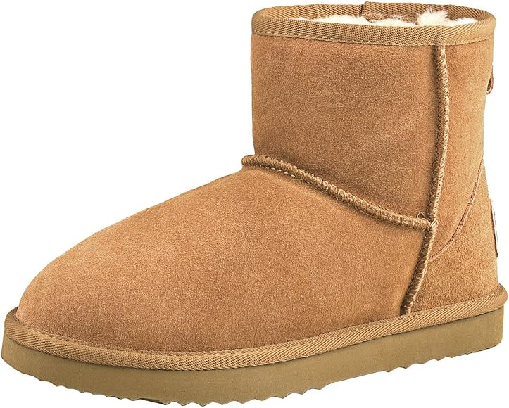 Shenduo Damen Wasserdicht Winterstiefel Kurzschaft Schlupfstiefel Leder Boots D5154 | Amazon (DE)