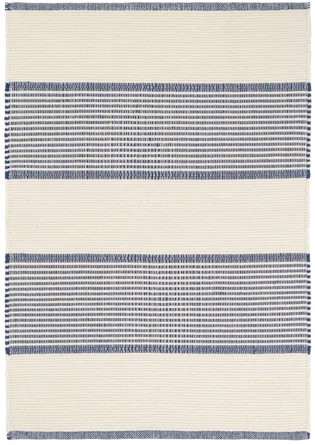 La Mirada Flatweave Cotton Striped Area Rug in Ivory/Navy by Mark D. Sikes | Wayfair North America