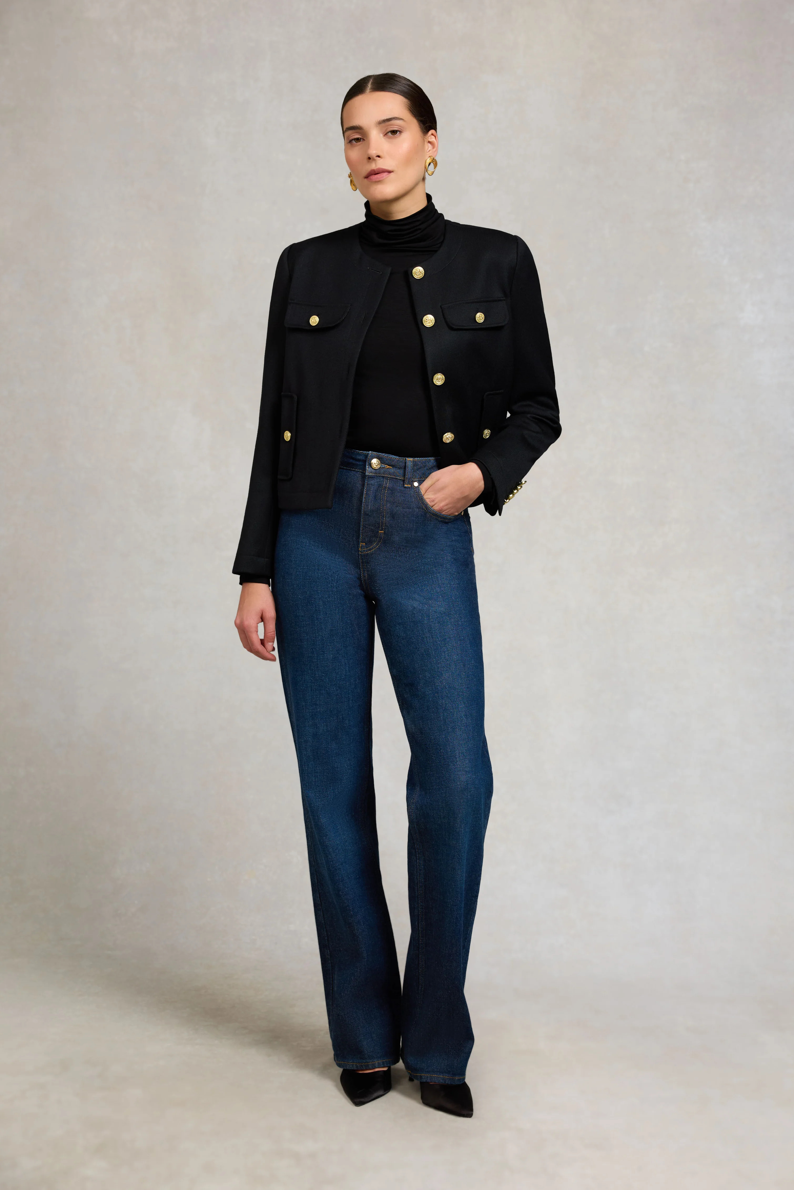 Chelsea Jacket (Black Twill) | Holland Cooper