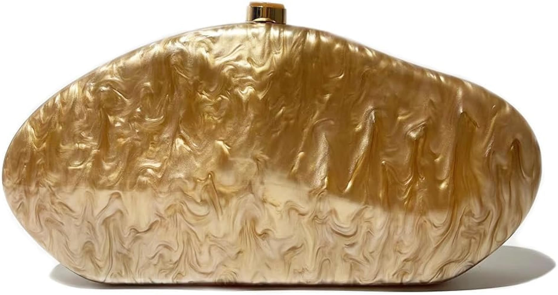 Acrylic Shell Clutch Purse for Women Metallic Evening Bag Large Designer Acrylic Handbag for Wedd... | Amazon (US)