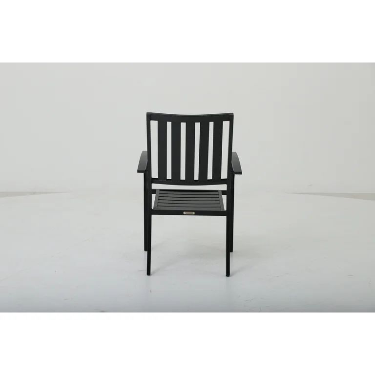 Better Homes & Gardens Camrose Farmhouse Steel Outdoor Slat Back Dining Chair - Set of 4, Black | Walmart (US)