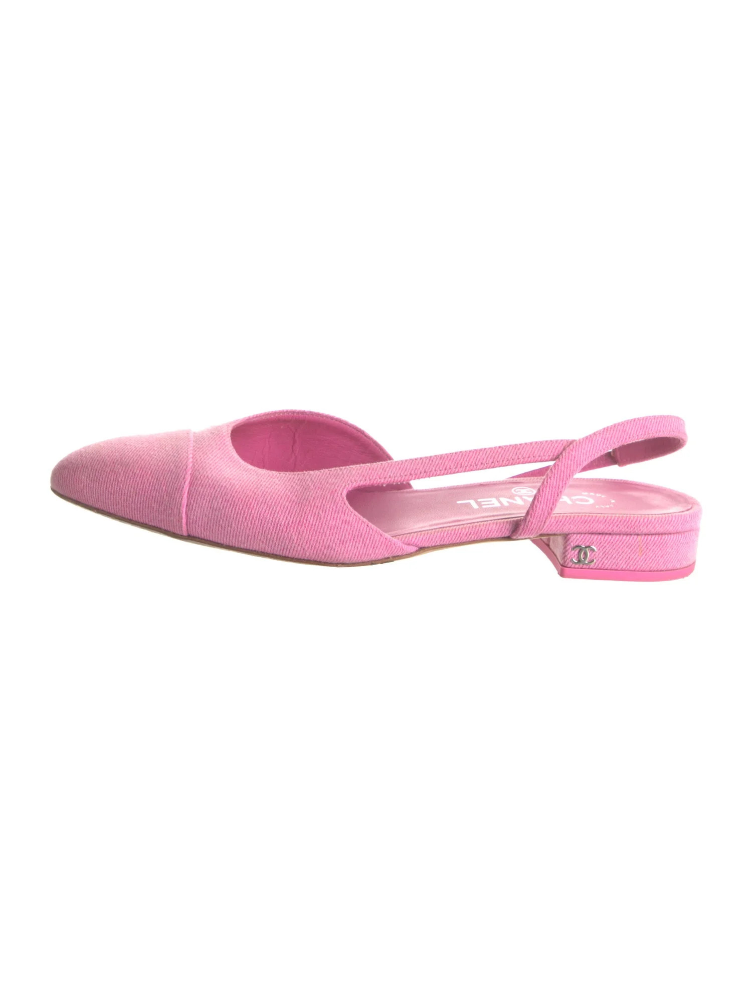 Slingback Interlocking CC Logo Slingback Flats | The RealReal