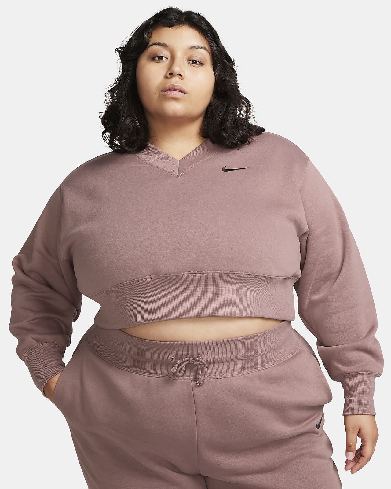 Nike Sportswear Phoenix Fleece Women's Oversized Cropped V-Neck Top (Plus Size). Nike.com | Nike (US)