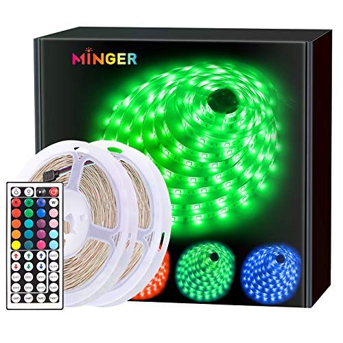 MINGER LED Strip Lights 32.8ft, RGB Color Changing LED Lights for Home, Kitchen, Room, Bedroom, Dorm | Amazon (US)