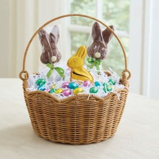 Scalloped Woven Basket with Natural Rattan & Metal Frame | Ballard Designs, Inc.