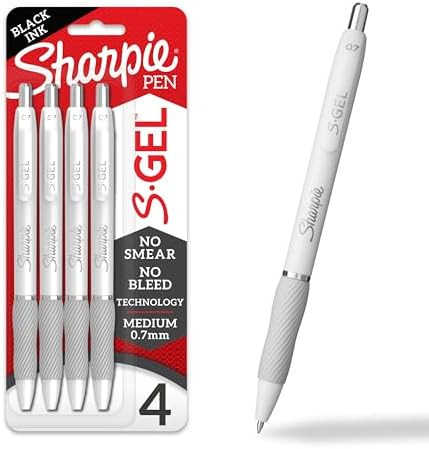 Sharpie S-Gel Gel Pens, Black Ink, Medium Point (0.7mm), 4 Count - Back to School, Teacher Suppli... | Amazon (US)