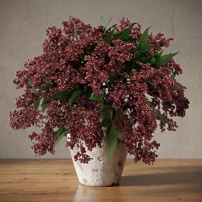 Daynight 6 Pcs Artificial Berry Stem for Vase, 17 in Faux Nandina Branches Fall Floral Picks Fake... | Amazon (US)
