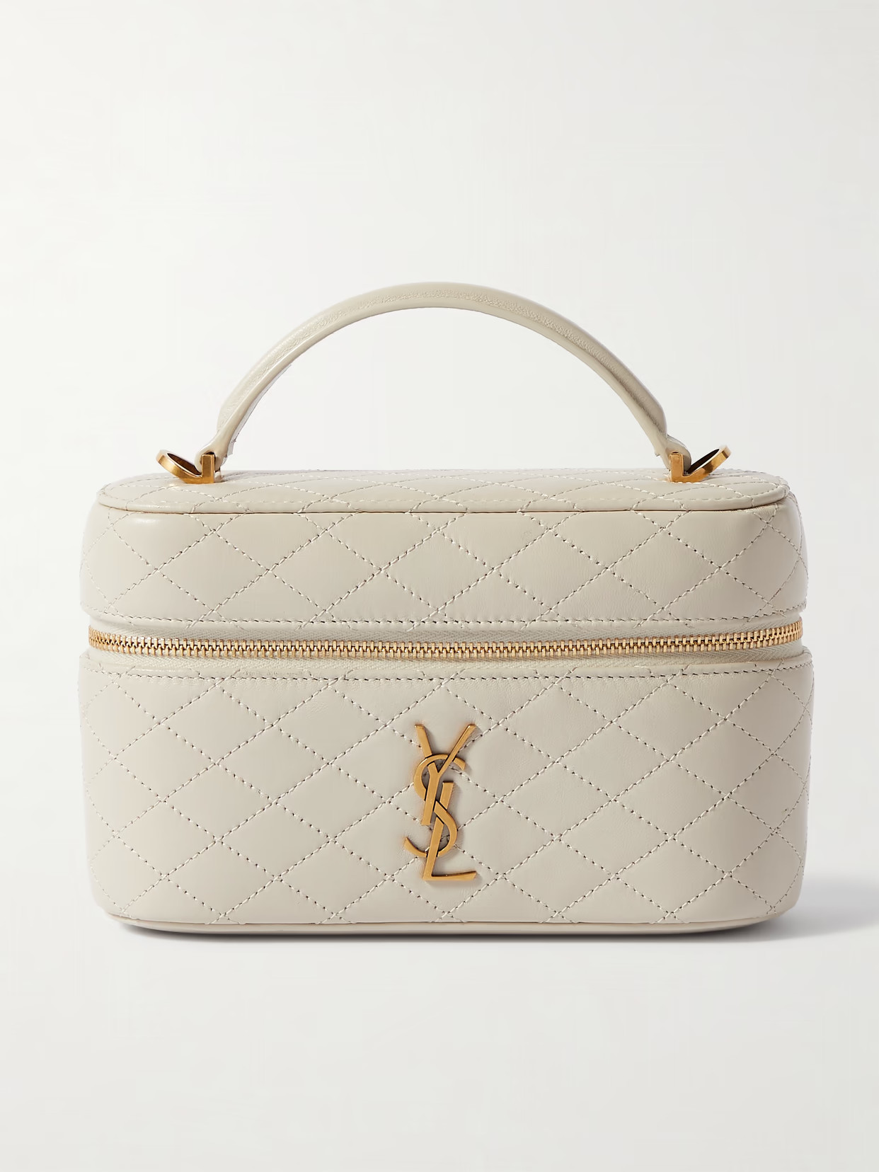 SAINT LAURENT - Gaby Vanity Leather Shoulder Bag - Off-white | NET-A-PORTER (US)