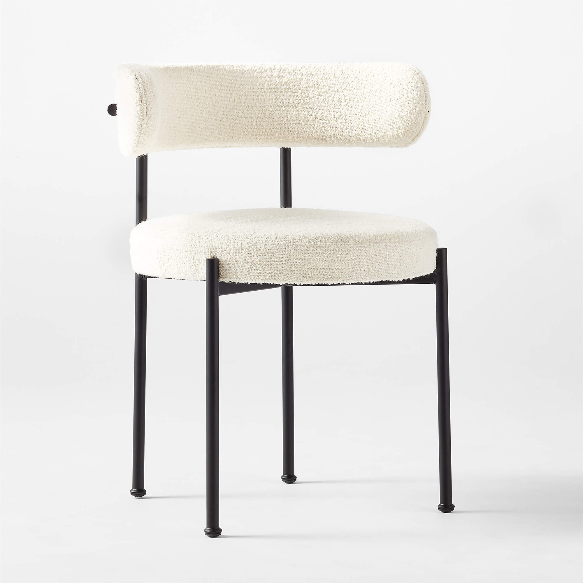 Inesse Boucle Ivory Modern Dining Chair + Reviews | CB2 | CB2