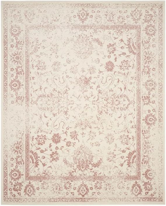 SAFAVIEH Adirondack Collection Area Rug - 8' x 10', Ivory & Rose, Oriental Distressed Design, Non... | Amazon (US)