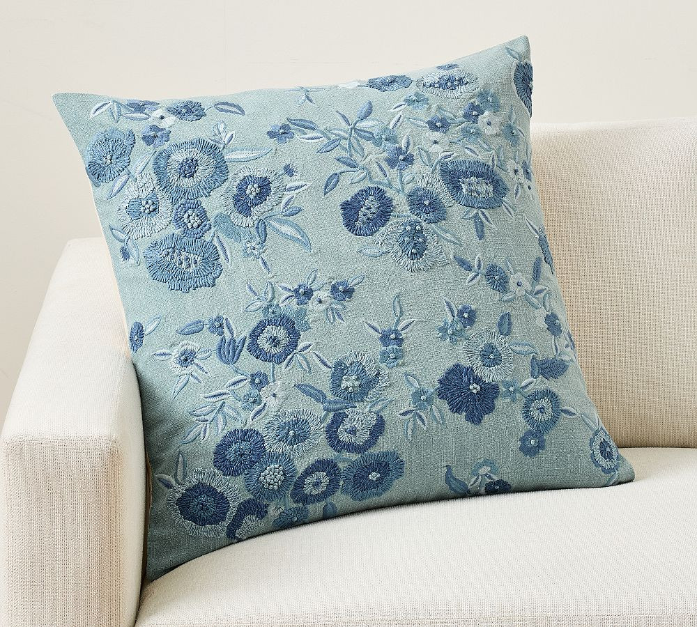 Maisie Floral Embroidered Pillow Cover | Pottery Barn (US)