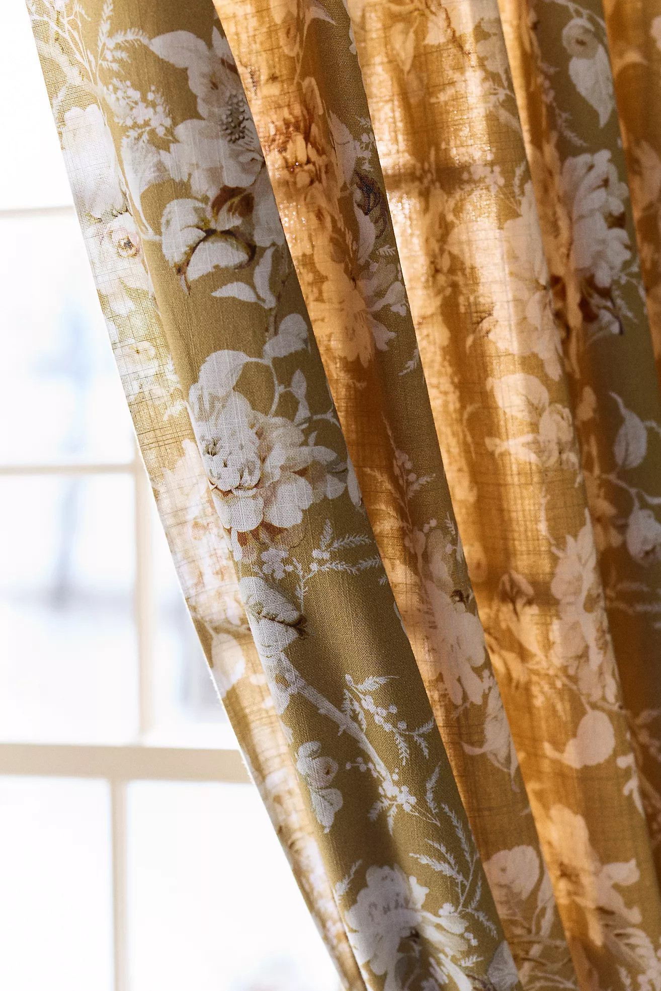 Frida Cotton Printed Floral Curtain | Anthropologie (US)