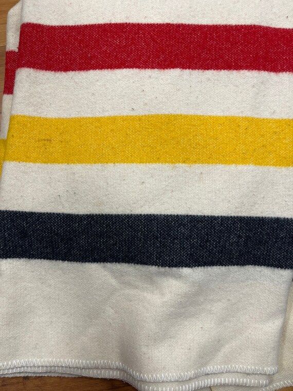 Vintage Faribault Merino Wool Hudson Striped Blanket | Etsy | Etsy (US)