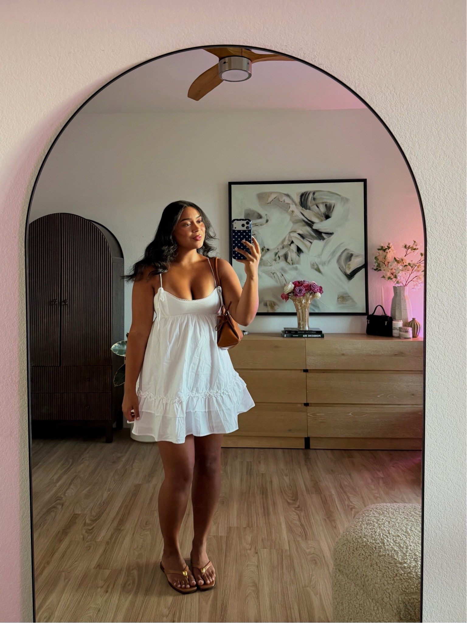 casual spring outfit of the day🤍 dress is from @Princess Polly US  (runs a little short imo, I’m 5’7, wearing a US 8, if you’re bigger busted size up a size imo) looks so cute with boots too 

#LTKMidsize #LTKootd