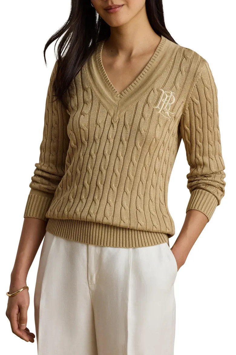 Cable Stitch V-Neck Sweater (Women) | Nordstrom | Nordstrom