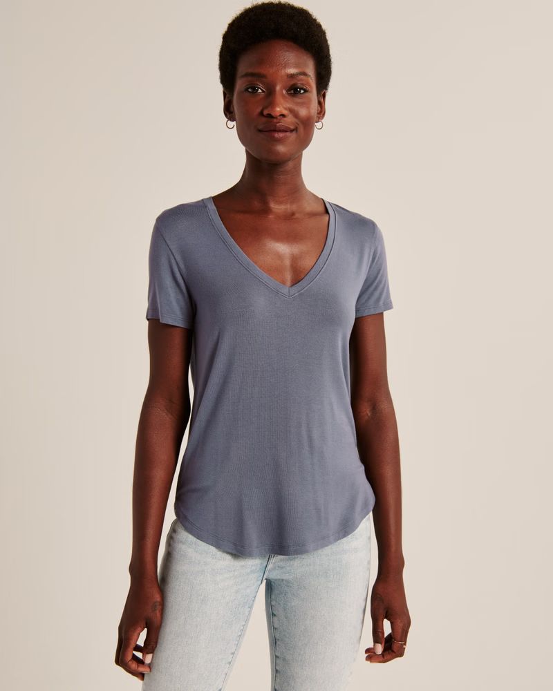 Drapey V-Neck Tee | Abercrombie & Fitch (US)