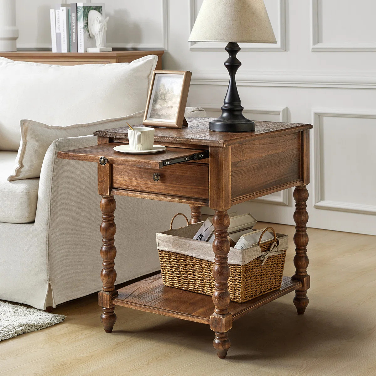 Wimberly 26'' H Solid Wood Rectangular End Table | Wayfair North America