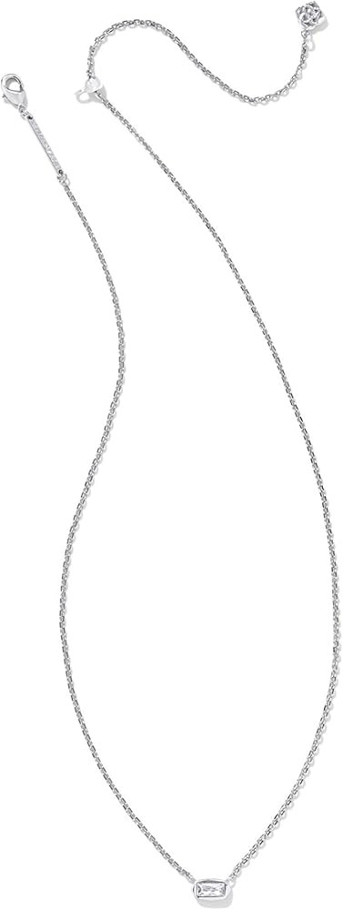 Kendra Scott Fern Crystal Short Pendant Necklace Silver White Crystal One Size | Amazon (US)