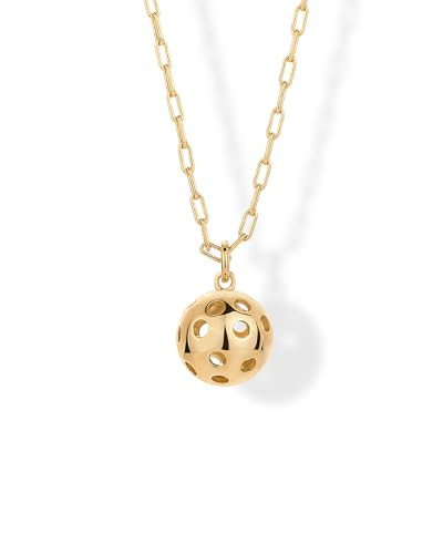 PAVOI 14K Yellow Gold Plated Pendant Chain Necklace for Women | Adjustable Pickleball Sport Charm Necklace | Amazon (US)