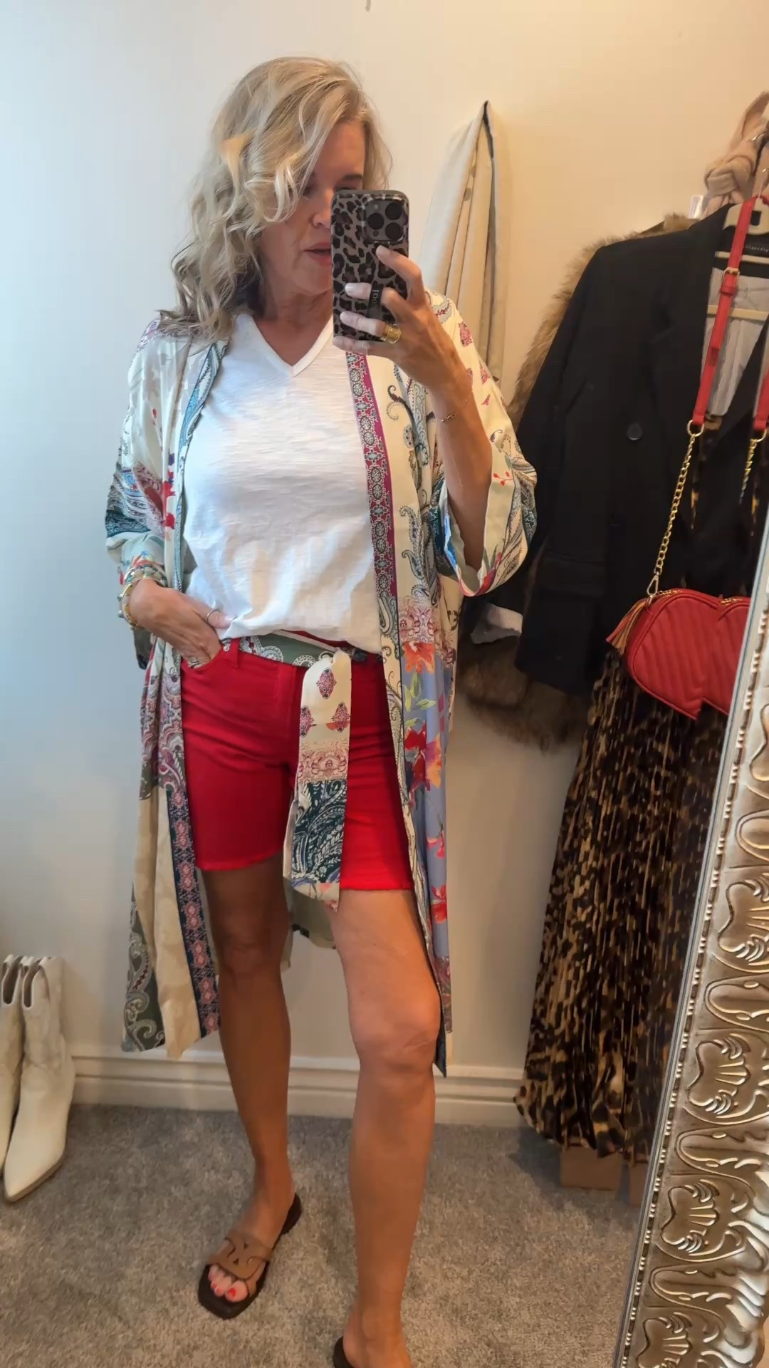 New Chicos spring arrivals 


Wardrobe Basics  with a  pop of WOW…

Spring & summer basic
-Not just a basic v-neck tee, this Chicos tee is one I get a fresh new one every spring! It’s the perfect fit/tee it isn’t to tight, a great length, soft and a great sleeve .  Fits true to size

- Red denim short in a great length, not to short and not to long,, nice weight and soft denim comes in other colors  and has a little frayed hem . Fits true to size 

The pop of WOW 

Colorful floral patten color blocking kimono with tie 
Perfect duster to add a pop to any outfit. Could also be worn as a dress, as a robe or a cute bathing suit cover up . 
(I used the tie as my belt) 

Accessories:

A big stack of colorful arm candy 
Chicos bracelets the more you buy the more you save. I love adding that big bold statement to the wrist…
 
Chicos gold beaded hoop earrings 

Chicos cognac slide sandals, with cushioned souls and so comfortable. True to size 

#LTKSaleAlert #LTKWatchNow #LTKOver40