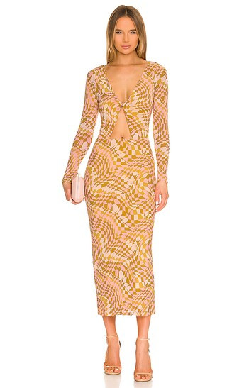 Monah Dress in Blush Checkerboard | Revolve Clothing (Global)