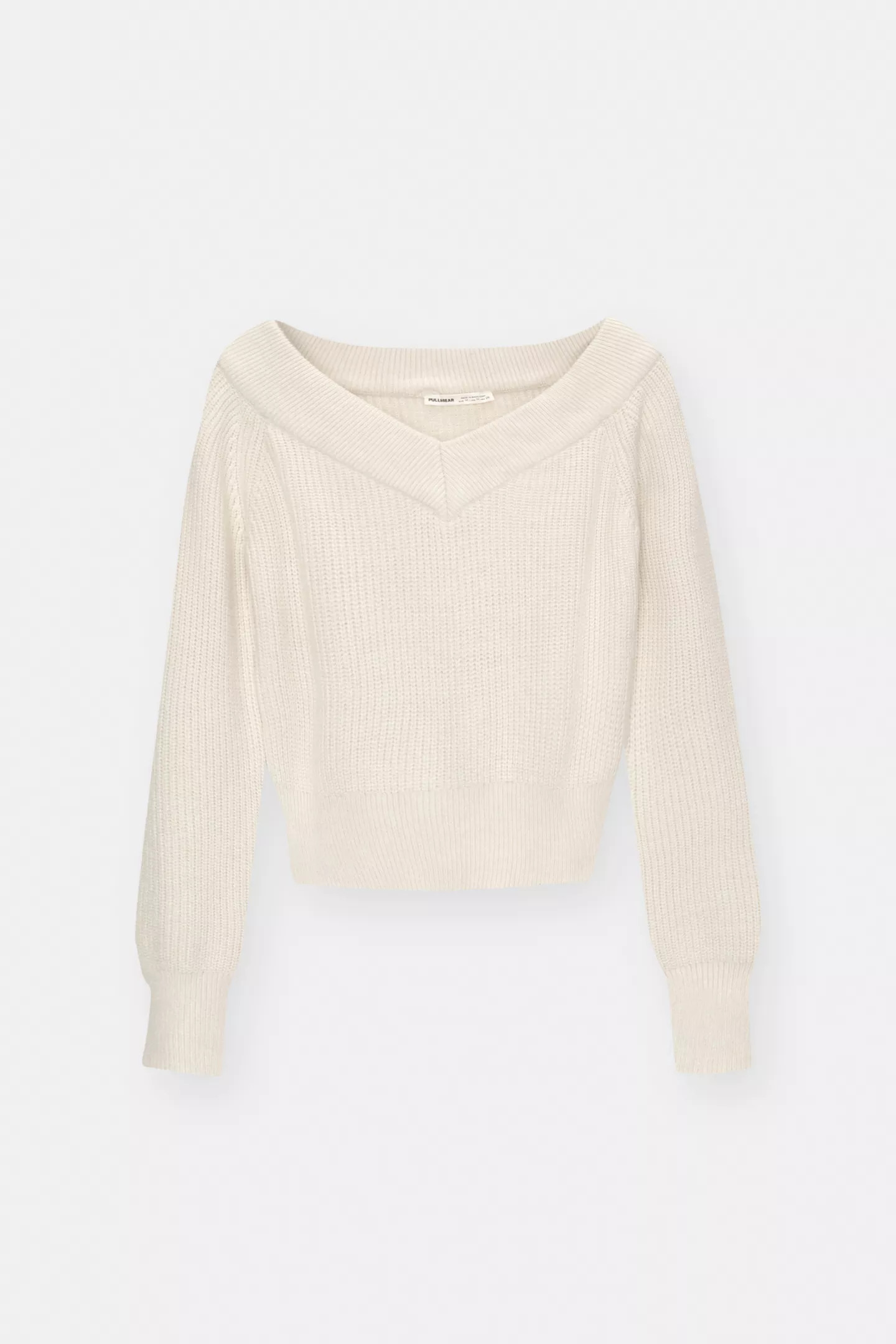 Cropped off-the-shoulder jumper | PULL and BEAR UK