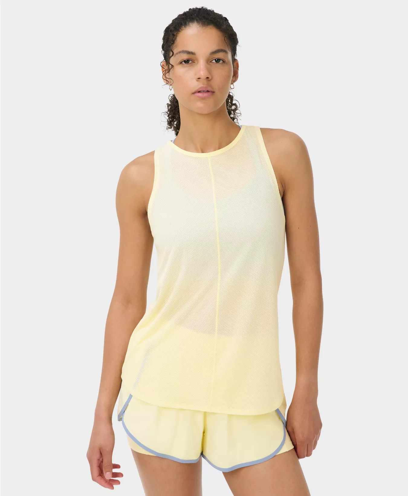 Burnout Stripe Run Vest - Butterscotch Yellow | Women's Vests | Sweaty Betty | Sweaty Betty UK