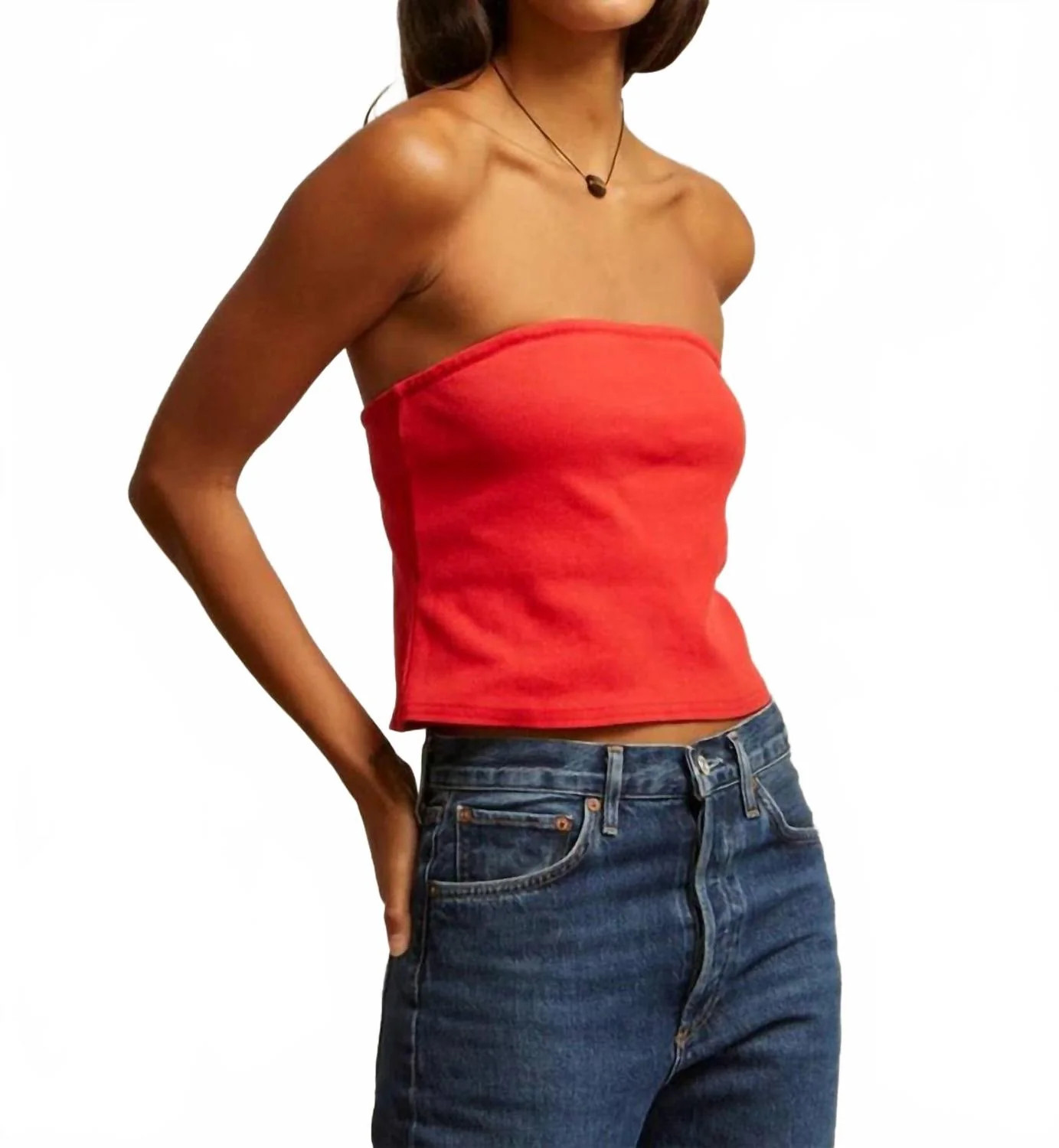 Talula Tube Top In Poppy Red | Shop Simon