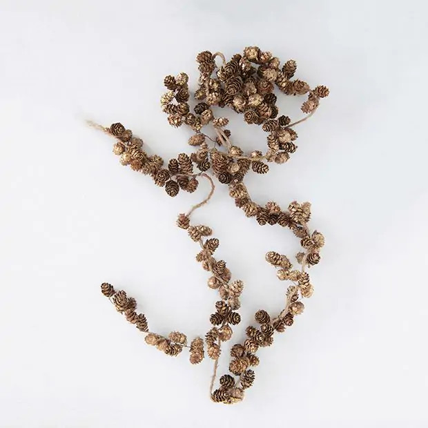 Mini Gold Pinecone Garland Set of 2 | Antique Farm House