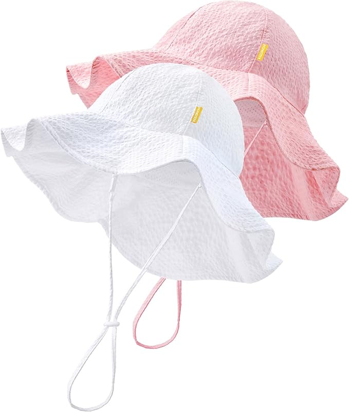 HONGTEYA Baby Sun Hat Toddler Girl Beach Hat Adjustable Outdoor Summer Hat UPF 50+ Sun Protection... | Amazon (US)