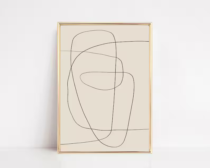 Abstract Scribble Fine Line Art Printable  One Line Art Print | Etsy | Etsy (US)