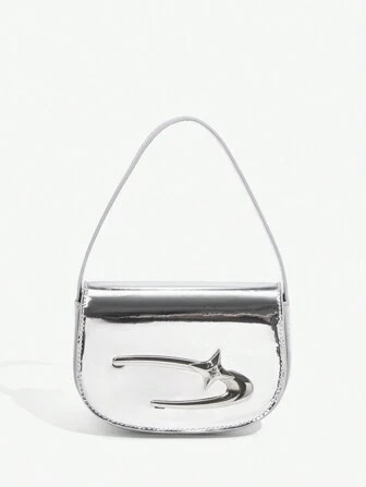 SHEIN ICON 1 stuk Zilver Spiegel Mini Handtas | SHEIN