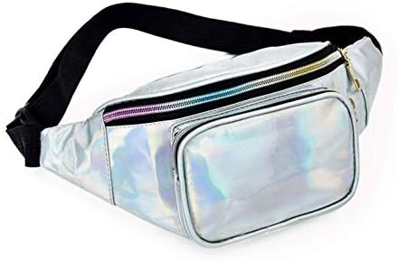 OYYF Holographic Fanny Packs Belt Bag for Women Men, Fashion Waterproof Waist Pack with 3 Pouches... | Amazon (US)