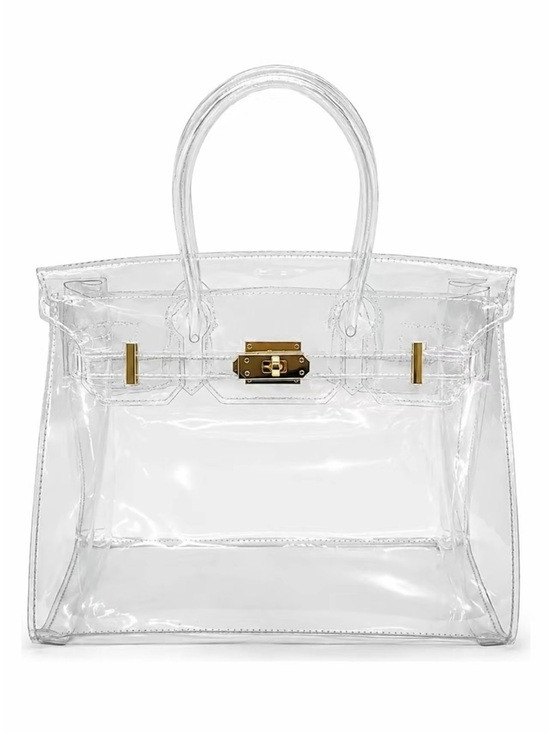 Boatkin Clear Jelly Transparent Tote Bag with Gold Hardware | Poshmark