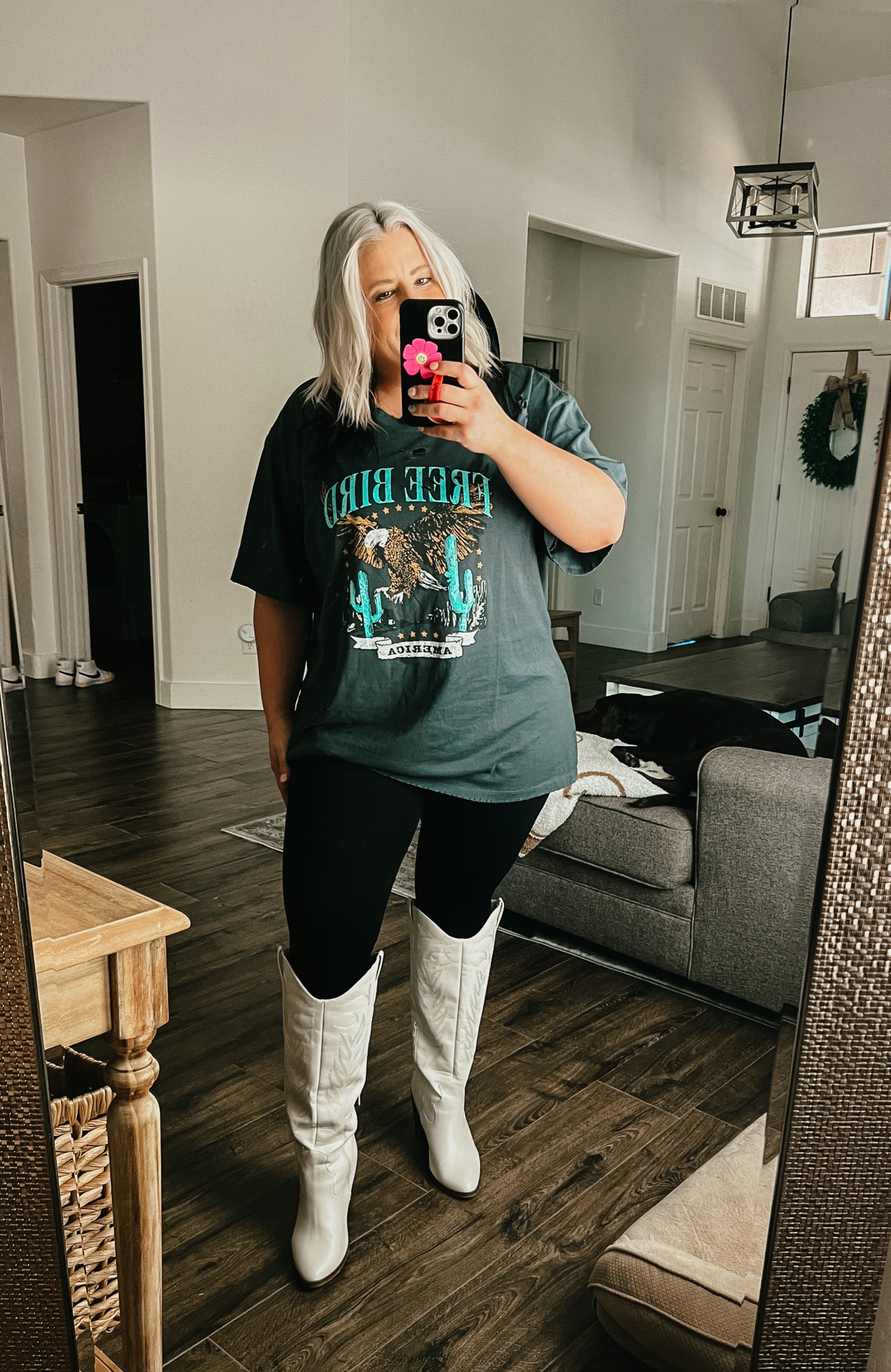 Loving this whole outfit! 
I am wearing size M/L in the shirts, size L in the jumpsuit, and size 10 in the boots. 
Use POSTIE20 for 20% off
#ootd #cowgirlboots #freebirdshirt #cowgirlvibes #amazonjumpsuit #oversizedtee #thepost 

#LTKFind #LTKstyletip