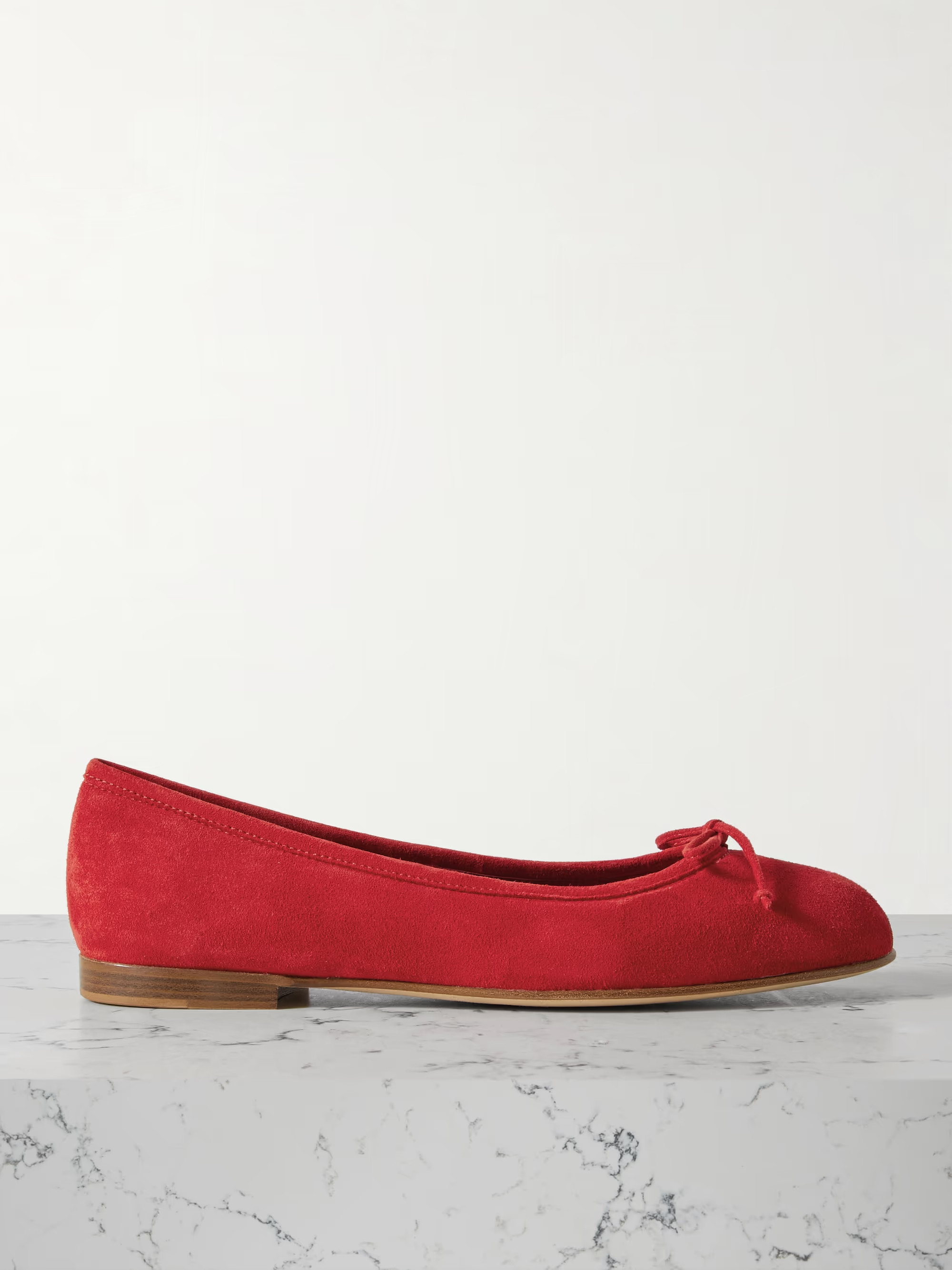 Veralli bow-detailed suede ballet flats | NET-A-PORTER (US)