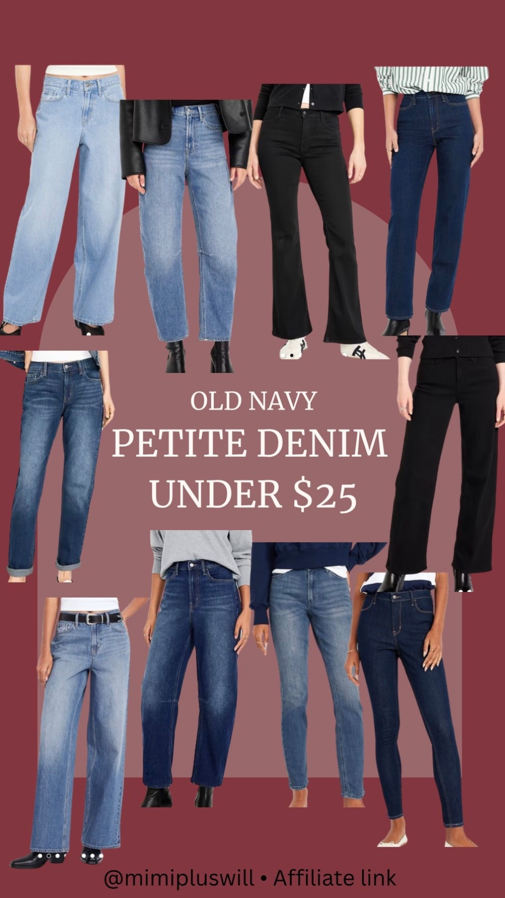 Old navy petite denim! On sale for under $25!!

Get $25 off when you spend $100!

Petite denim | petite style | jeans | women’s pants | petite jeans 
follow @mimipluswill for more! 

#LTKSaleAlert #LTKFindsUnder50 #LTKPetite