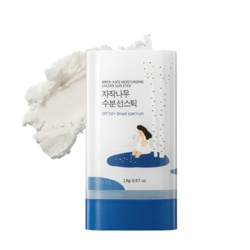 ROUND LAB Birch Juice Moisturizing Sun Stick Broad Spectrum SPF 50+, 0.67oz, Sunscreen Stick for face and body, No White Cast, Non-Sticky, Travel-Friendly, Protector Solar Barra, Korean Sunscreen | Amazon (US)