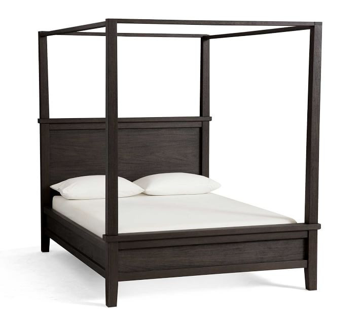 Farmhouse Canopy Bed, California King, Charcoal | Pottery Barn (US)
