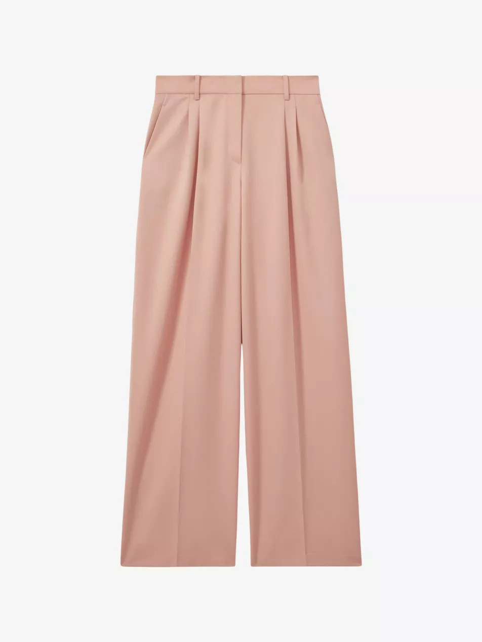 Billie double-pleat wide-leg woven trousers | Selfridges