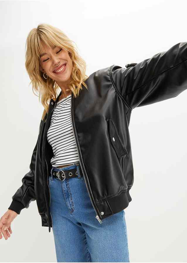Oversize PU Biker-Jacke | Bonprix DE
