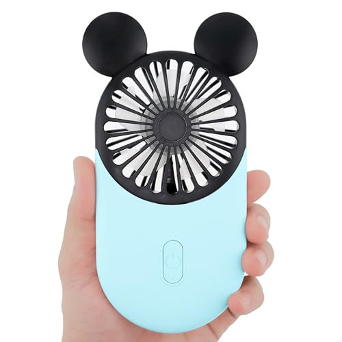Kbinter Cute Mouse Personal Mini Fan, Rechargeable Handheld USB Fan, 3 Adjustable Wind Speeds and Wearable Design, Portable Pocket Size for Indoor Or Outdoor Activities (Blue) | Amazon (US)