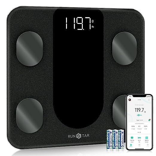 RunSTAR Smart Scale for Body Weight, Digital Bathroom Scale BMI Weighing Body Fat Scale, Body Com... | Amazon (US)