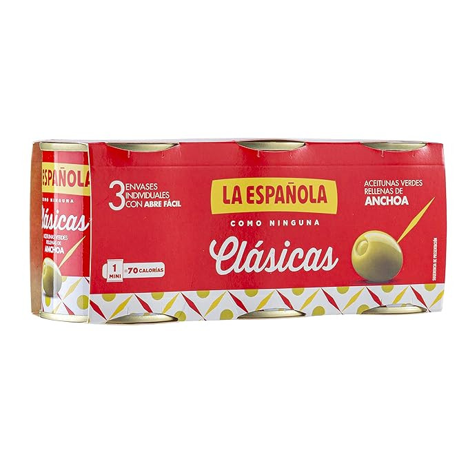 La Espanola Three Pack Olives Stuffed with Anchovies 120g | Amazon (US)