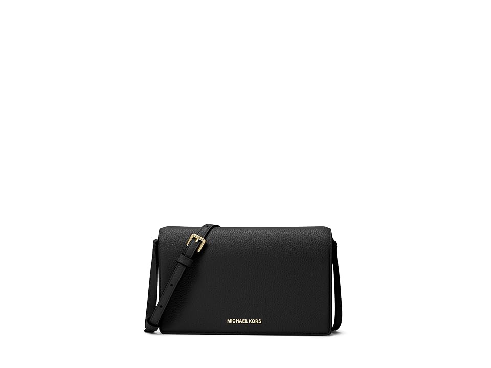 MICHAEL Michael Kors Jet Set Medium Flap Crossbody Cross Body Women's Handbags Black, Leather | Zappos