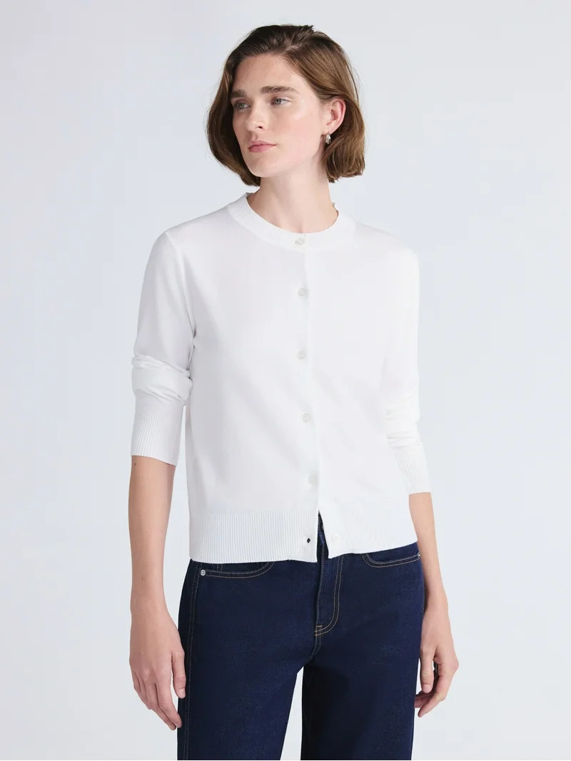 Free Assembly Women's Cozy Yarn Classic Cardigan Sweater, Midweight, Sizes XS-4X | Walmart (US)