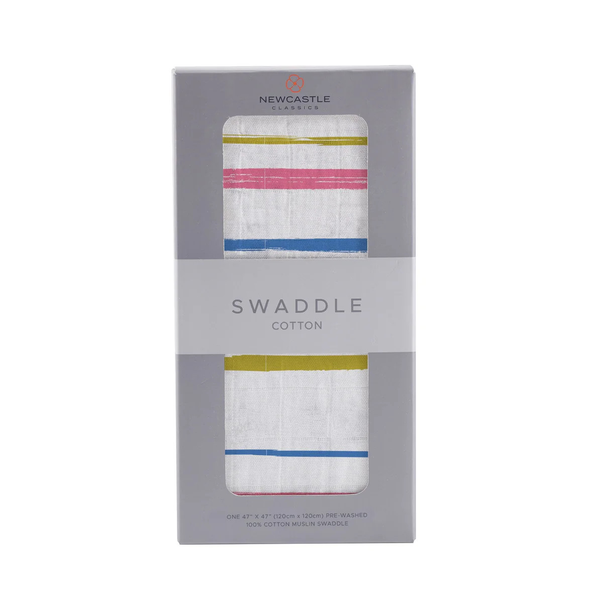 Watercolor Stripe Cotton Muslin Swaddle | Newcastle Classics