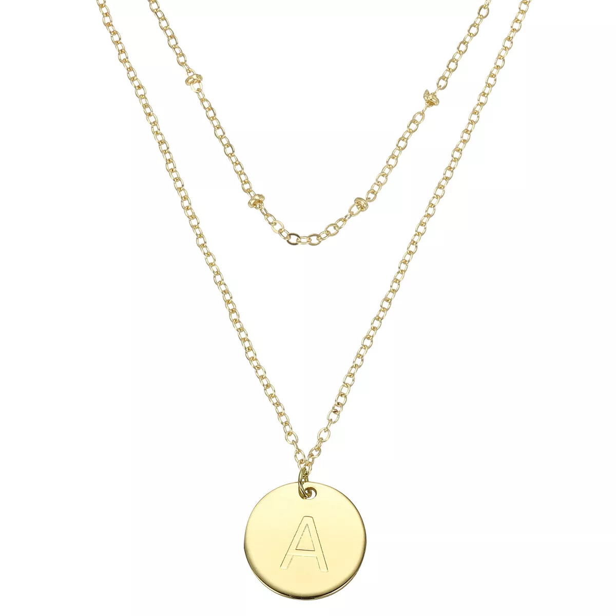 Unique Bargains Women's Gold Tone Disc Pendant Letter Necklace | Target